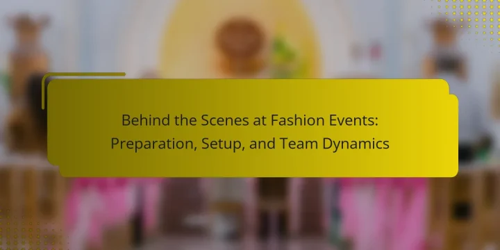 Behind the Scenes at Fashion Events: Preparation, Setup, and Team Dynamics
